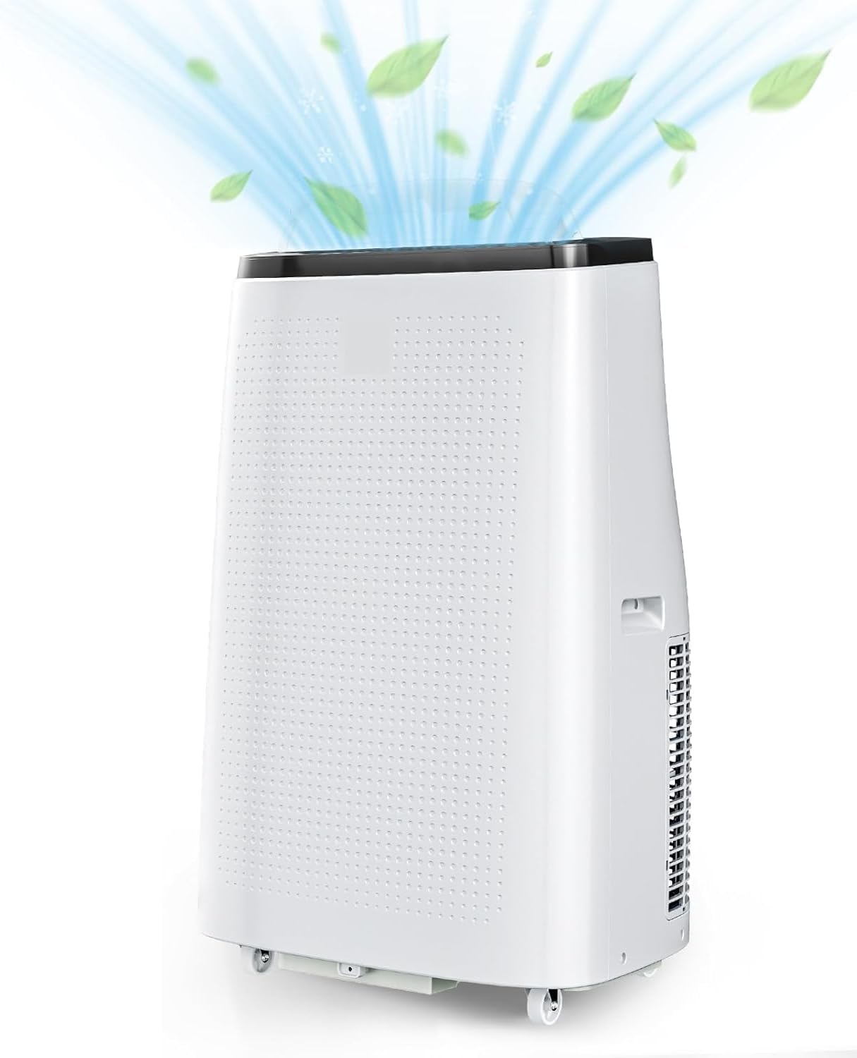 14,000 BTU Portable Air Conditioner with Dual Motor Fast Cooling, AC/Dehumidifier/Fan, Cools Up to 700 Sq Ft, 50 DB Quiet Sleep Mode, Remote & 24-Hour Timer,360° Mobility