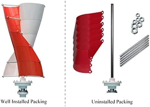 Wind Turbine Generator, Wind Turbine Kit, 8000W Wind Power Generator with MPPT Controller Auto Adjust Windward Direction Suitable for Terrace Marine