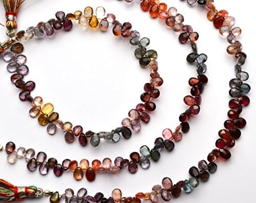13 inch Natural Beads Strand of 4x6mm Faceted pear Multi Spinel Gemstone briolletes Beads for DIY Jewelry - Necklace, Bracelet, Earring, Ring.