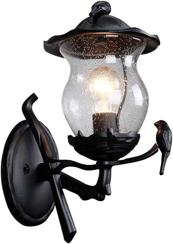 Reading Light European Retro Balcony Corridor Little Bird E27 Wall Light Outdoor Wall Lamp Patio Garden Terrace Wall Sconce Glass Lighting Fixture (Color:Default)