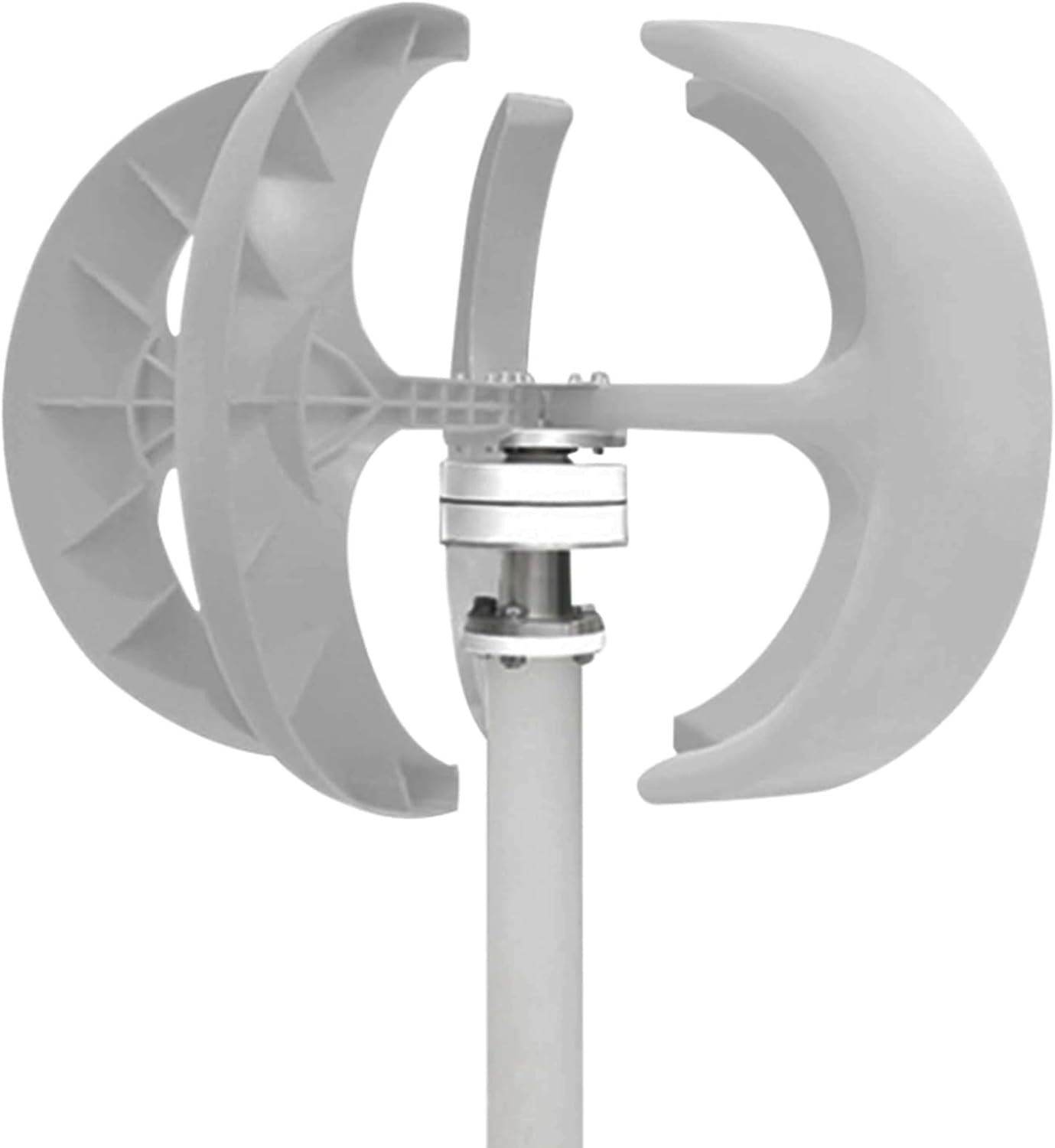 Wind Turbine Generator, 12V 24V 600W 5 Blade Vertical Axis Wind Turbine Generator, Adjustable Speed ​​Wind Turbine for Home, Marine, White