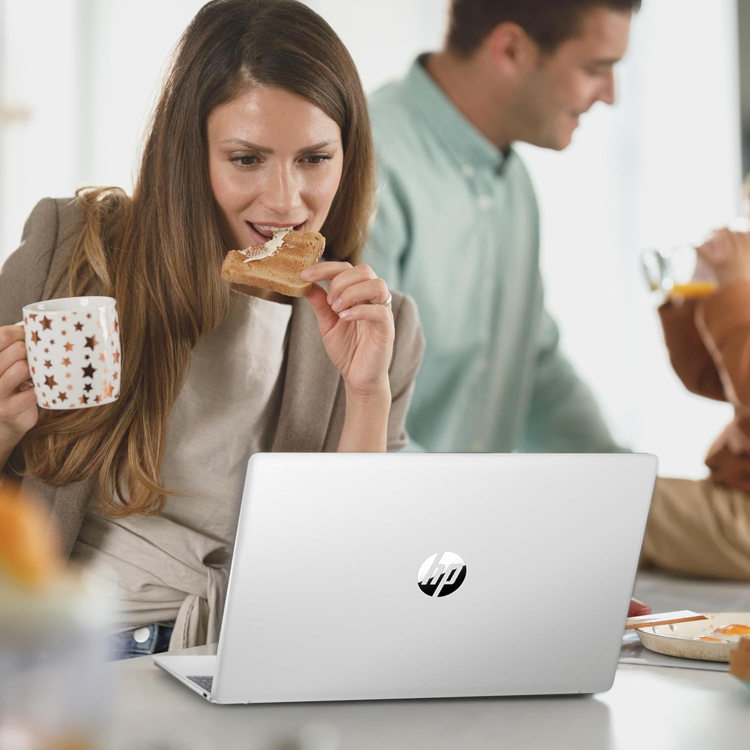 HP 17 Laptop, 17.3'' Touchscreen Display, Intel Quad-Core N200 Processor, 16GB RAM, 512GB SSD+128GB SSD, Webcam, Number Keypad, Windows 11 Home, Fatcayes Accessory, Warm Gold (Renewed)