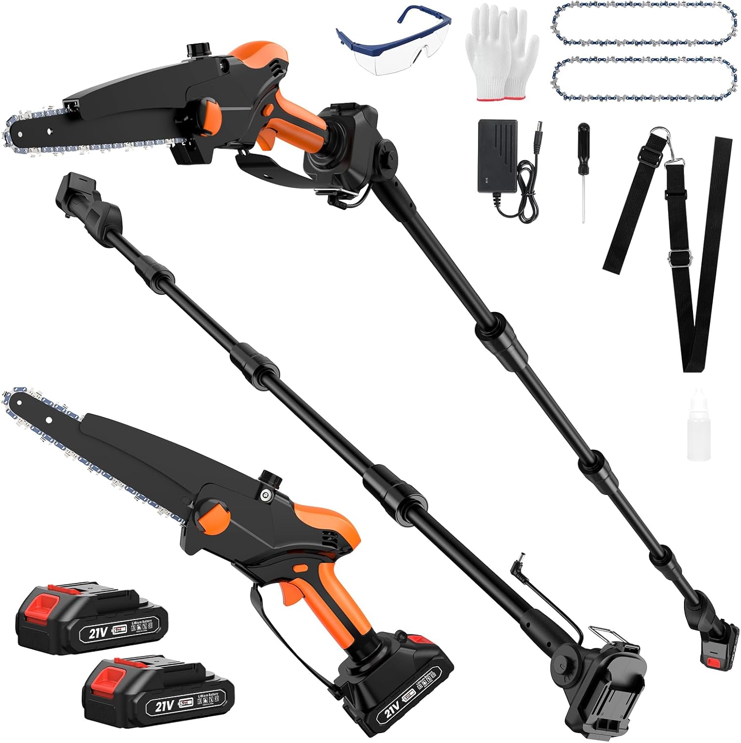 2-IN-1 Cordless Pole Saw & 8