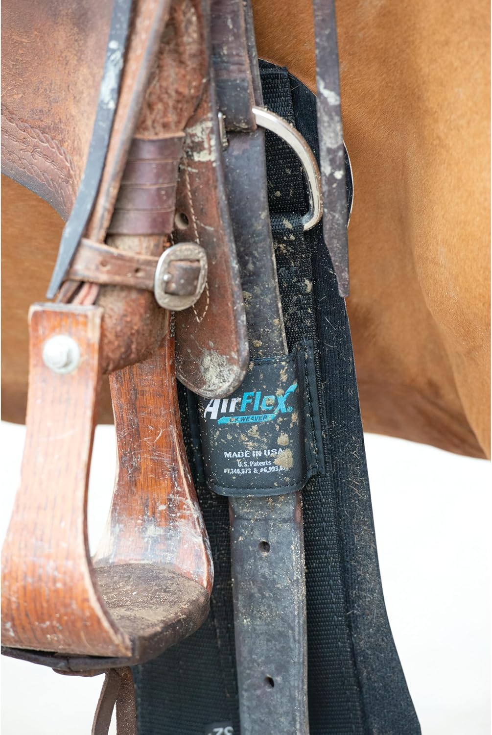 Airflex ‎Roper Horse Cinch, Anti-Slip Nylon Webbing Saddle Cinch Girth with Flat Buckle, Western Horse Riding Supplies, ‎Black