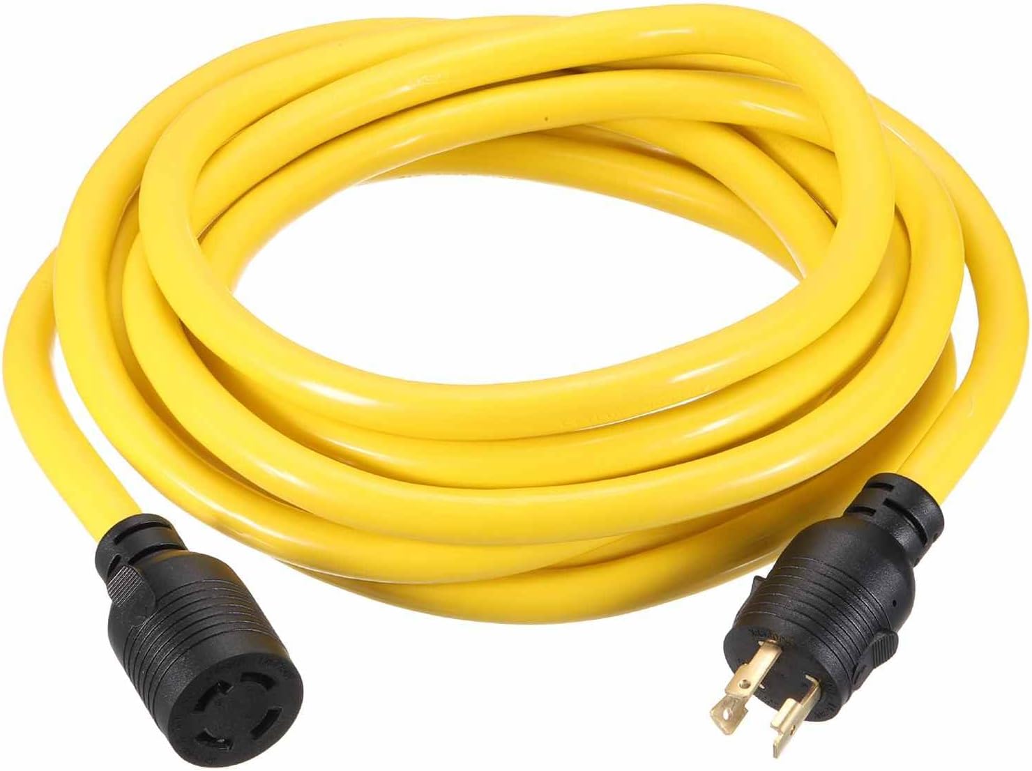 MECCANIXITY 20ft NEMA L5-30P to L14-30R RV Marine Generator Transfer Switch Adapter Cord, 30A Generator Extension Cord L5-30P Male to 30A Marine Shore Power L14-30R Female, 125V/250V