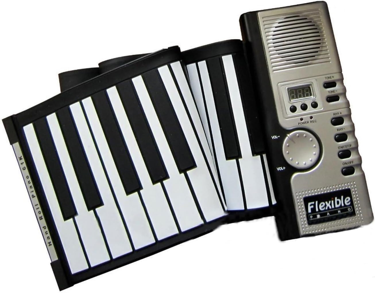 61-Key Roll Up Piano Keyboard, Portable Silicone Travel Piano, MIDI Support, Built-In Speaker for Beginners & Kids
