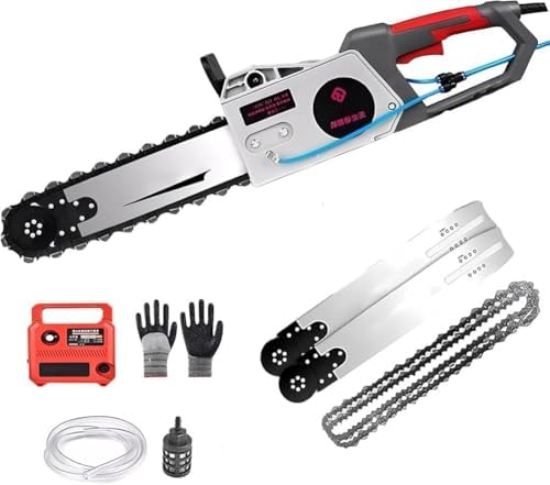 Portable Electric Concrete Chainsaw with Brushless Motor - 2 Chains & 2 Guide Bars for Cutting Granite & Concrete - High Power, Lightweight, Ideal for DIY & Professional Use