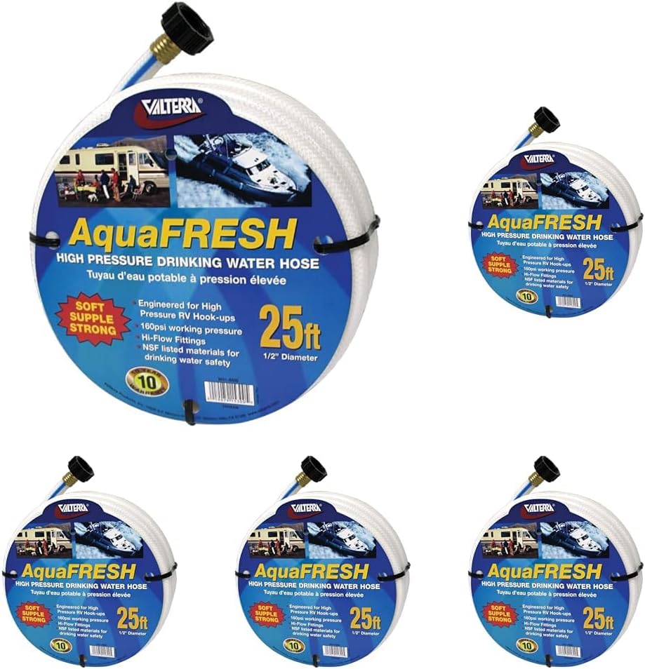 Valterra AquaFresh High Pressure Drinking Water Hose, Water Hose Hookup for RV - 1/2