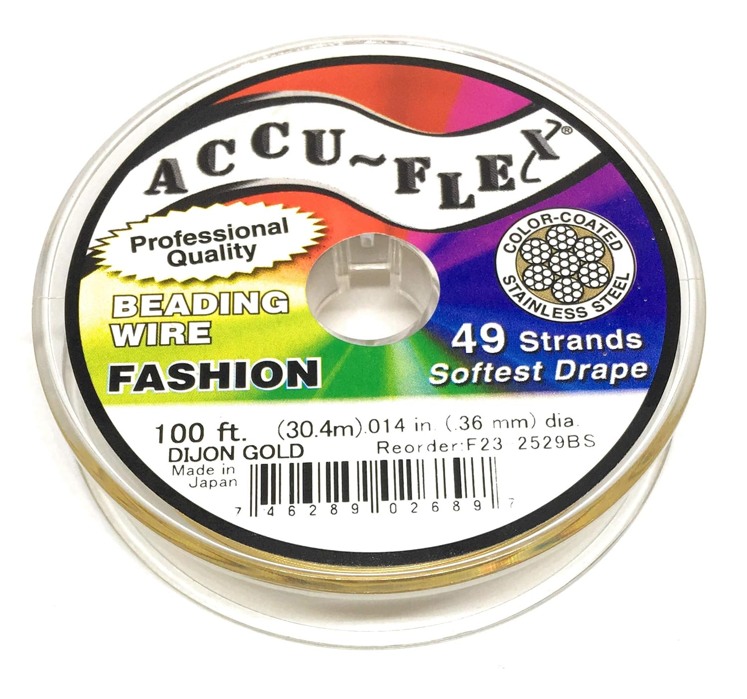 Beading Wire Gold .014 Inch 49 Strand 100 Feet