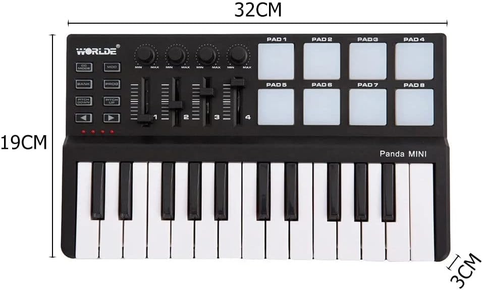 BT Wireless MIDI Controller and 25-Key MIDI Keyboard