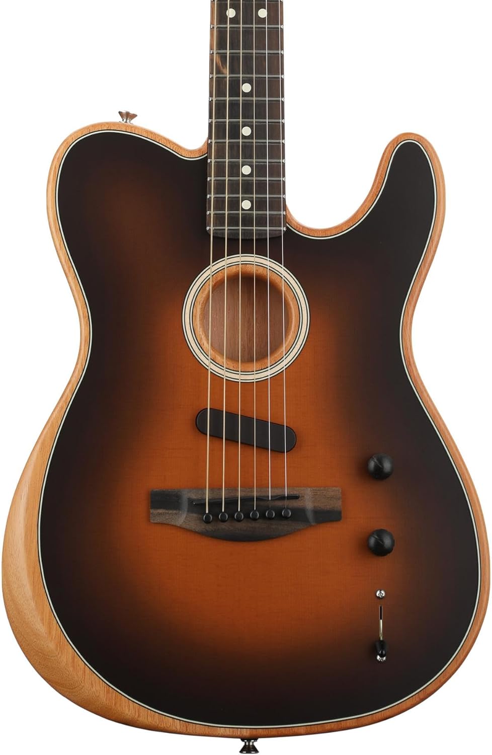 Fender American Acoustasonic Telecaster Acoustic Electric Guitar, Sunburst, Ebony Fingerboard, with Gig Bag
