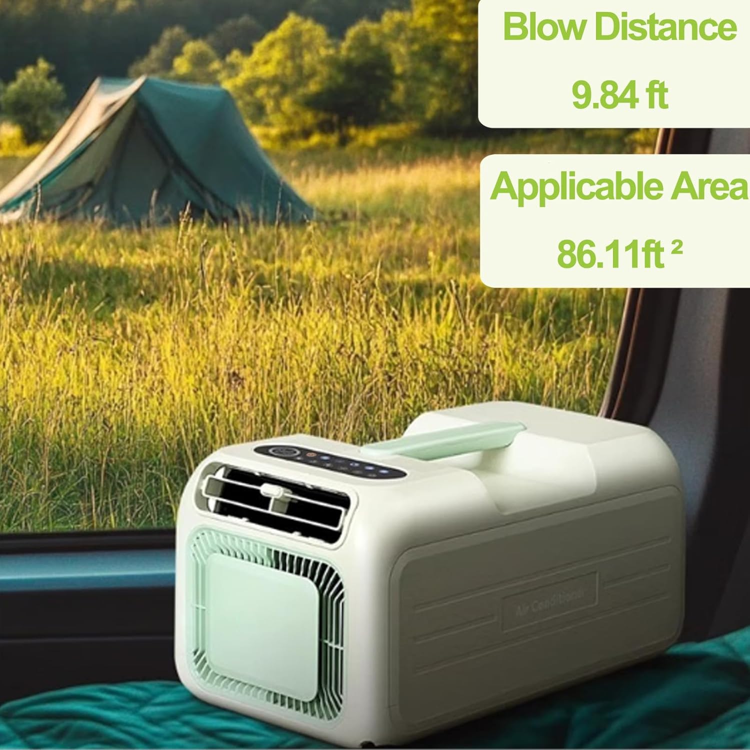 iHooToo Portable Camping Air Conditioner - 110V AC 4800BTU Cooling & 2500BTU Heating, 40-50dB Tent AC for Camping, Remote Control, Cools 86 sq ft, Ideal for Camping, RV, Truck, Small Rooms (Green)