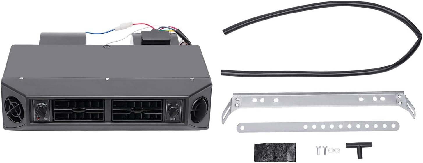 12V Universal Under Dash A/C Evaporator Kit - Heat & Cool 3-Speed Air Flow for Cars & Trucks, BEU-404-100 HVAC Unit with 600 CFM Air Volume