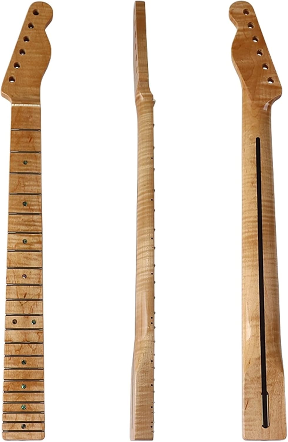 Electric Guitar Neck & Arm & Bow 6 Strings 1 Piece Wood Combine Glossy Natural Color 21F Guitar ​Neck Replacement