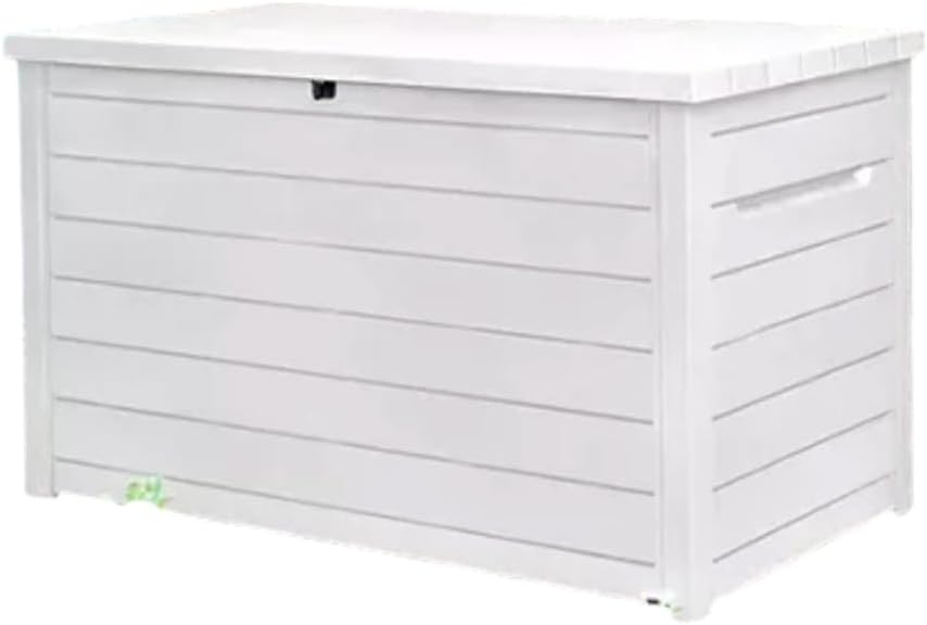 Outdoor Storage Box with Lockable Lid - Weather-Resistant and Stylish (White, 230-Gallon)