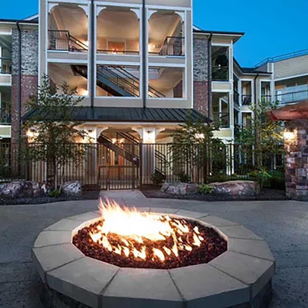 AFG Match Lit Fire Pit Burner Kit (SS-FR-12KIT-PAN-LP-MSCB), Round, 12-Inch Burner, 18-Inch Flat Pan, Propane, Polished Chrome, with Flange, Key, Valve, Flex Line and Fittings