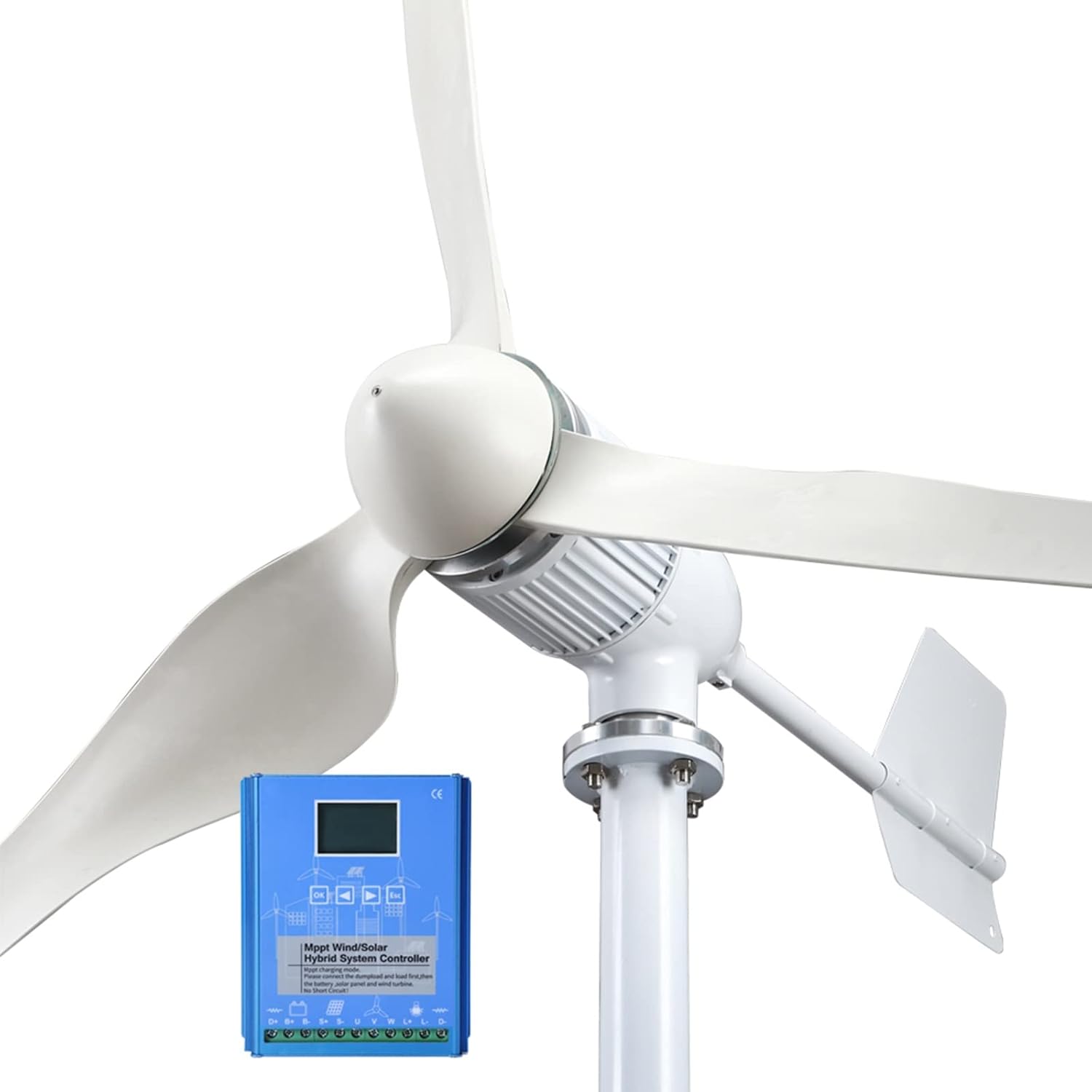 12V 24V 48V 1kw Wind Turbine Kit 3 Blades Wind Turbine Free Energy Off Grid Inverter System with Charge Controller (Color : 48v)