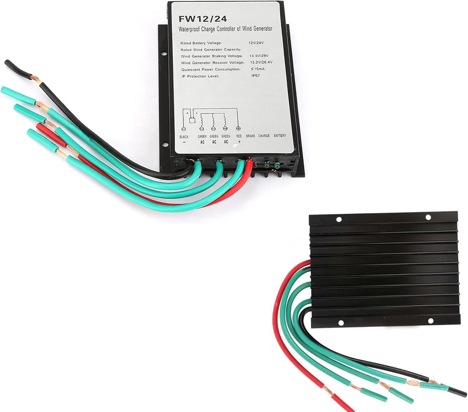 IP67 Waterproof Wind Turbine Charge Controller 5000W DC 12V/24V Wind Turbines Generator Charge Controller, for Home Camping