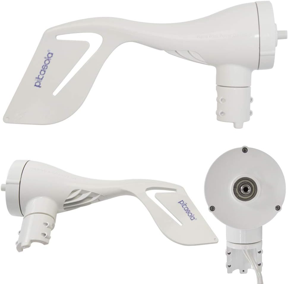 Pikasola Wind Turbine Generator 400W 12V with 3 Blade 2.5m/s Low Wind Speed Starting Wind Turbines with Charge Controller, Windmill for Home