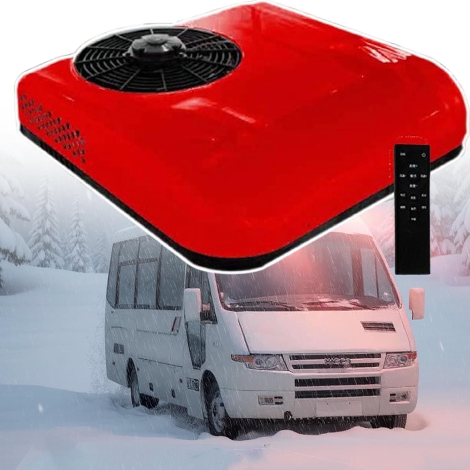 12v/24v Dc Air Conditioner,2025 Upgrade Rv Rooftop Dc Unit-Cooling/Cooling+Heating,for Truck, Boat, Automotive, Camper, Travel Trailer,RedCool+Heat12v