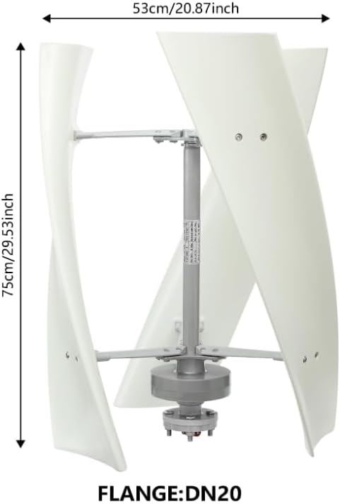 12V, 12000W Vertical Axis Wind Turbine Generator, 3 Blades Low Noise Household Wind Turbine Generator 12V 24V 48V 220V with Controller for Yard and Garden Lighting