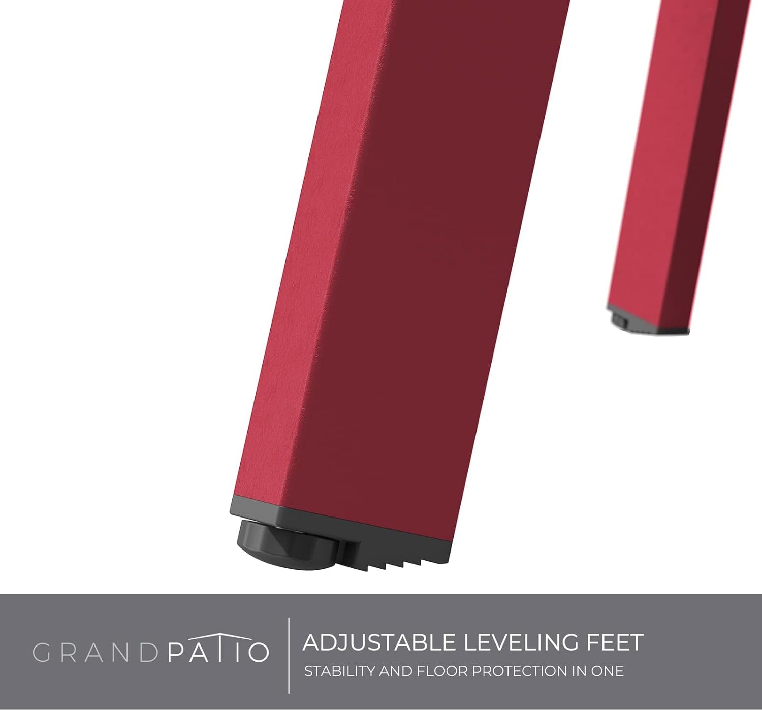 Grand patio Round Steel Patio Coffee Table Weather Resistant Nesting Tables Including One Large Side Table and One Small End Table, (Red, 2PC)