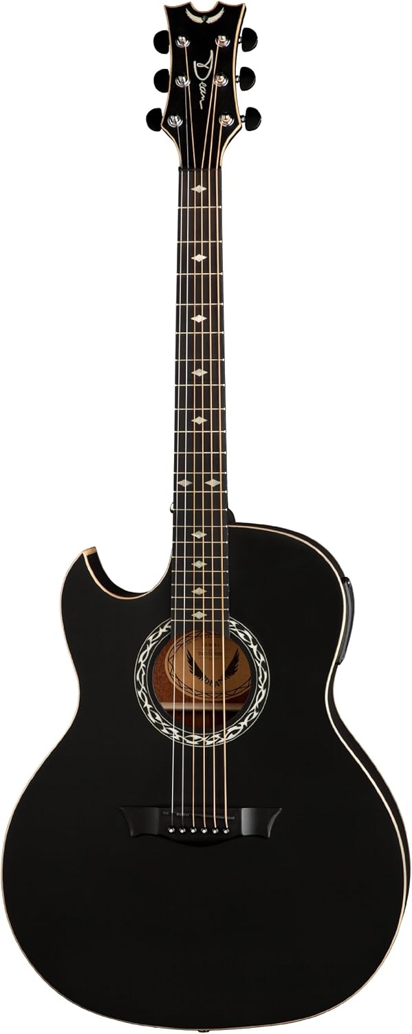 Dean EX BKS L Lefty Acoustics Acoustic-Electric Guitar, Left Handed, Black Satin