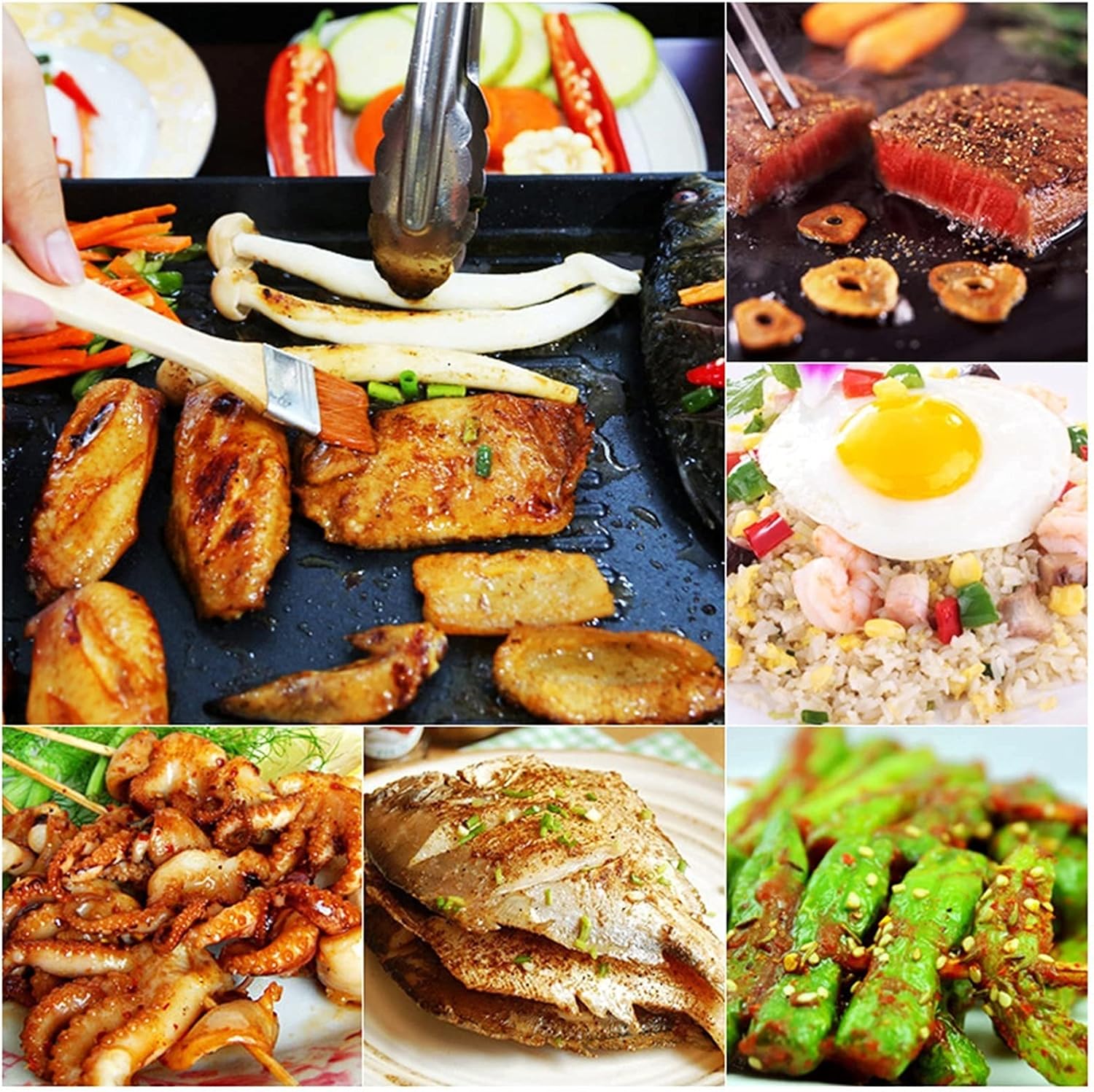 Large Fire Pit Bowl w/Handles & Retractable Barbecue Sign,Wood Burning Fire Pit