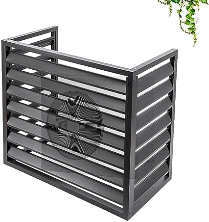Heat Pump Air Conditioning Cover Decorative Privacy Screen, Air Conditioner Rack For Winter Outdoor Protection, Windproof, Aluminum Air Conditioner Louvered Frame ( Color : Gray , Size : 110x60x80cm )