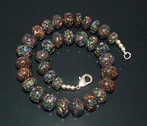 16'' 11x15 mm Black Ethiopian Opal Smooth Beads Rondel Beads Necklace Big Black Opal Beads 16 inch Strand