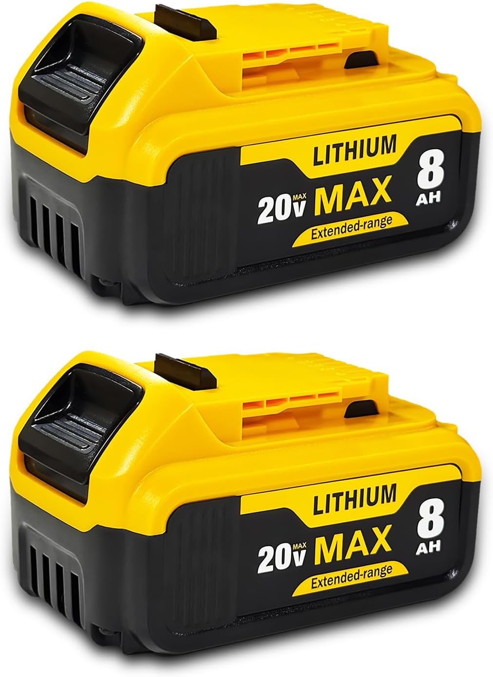 20V Battery 8.0Ah, Replacement for DCB200 DCB201 DCB203 DCB204 DCB205 DCB207, for DCD DCF DCG DCM DCS DCH DCR DCE Series Cordless Power Tools 2 Pack