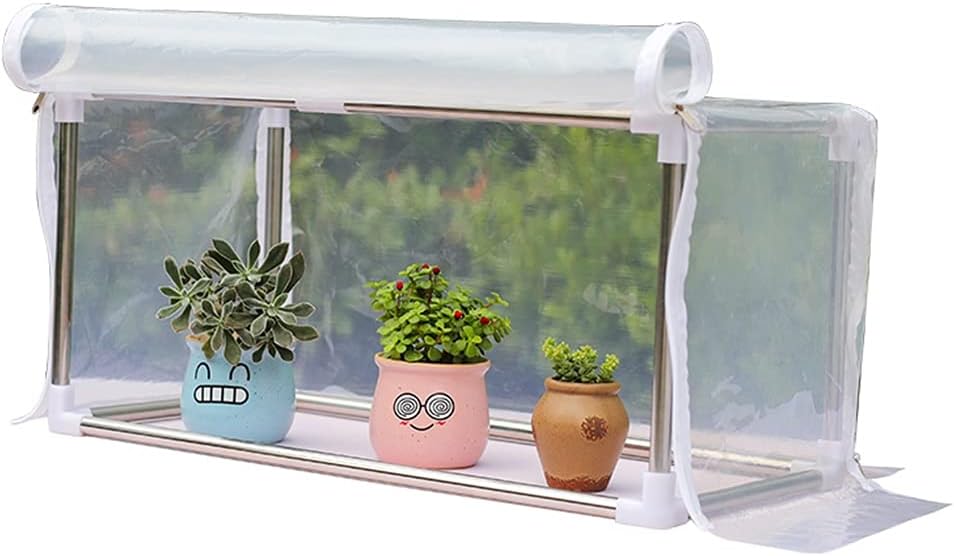 Mini Greenhouse Garden Grow House Indoor Outdoor Tent Garden Greenhous for Seedlings, Herbs, Or Flowers in Any Season-Gardening Rack XJJUN (Color : Clear, Size : 100x30x30cm)