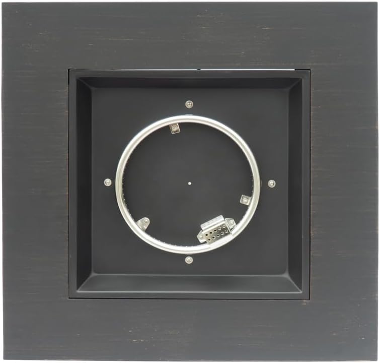 33 Inch Outdoor Square Propane Gas Fire Pit Table with Integrated Tank Enclosure, 50000 BTU, Weather-Resistant Brushed Brown Finish for Patio Backyard Garden