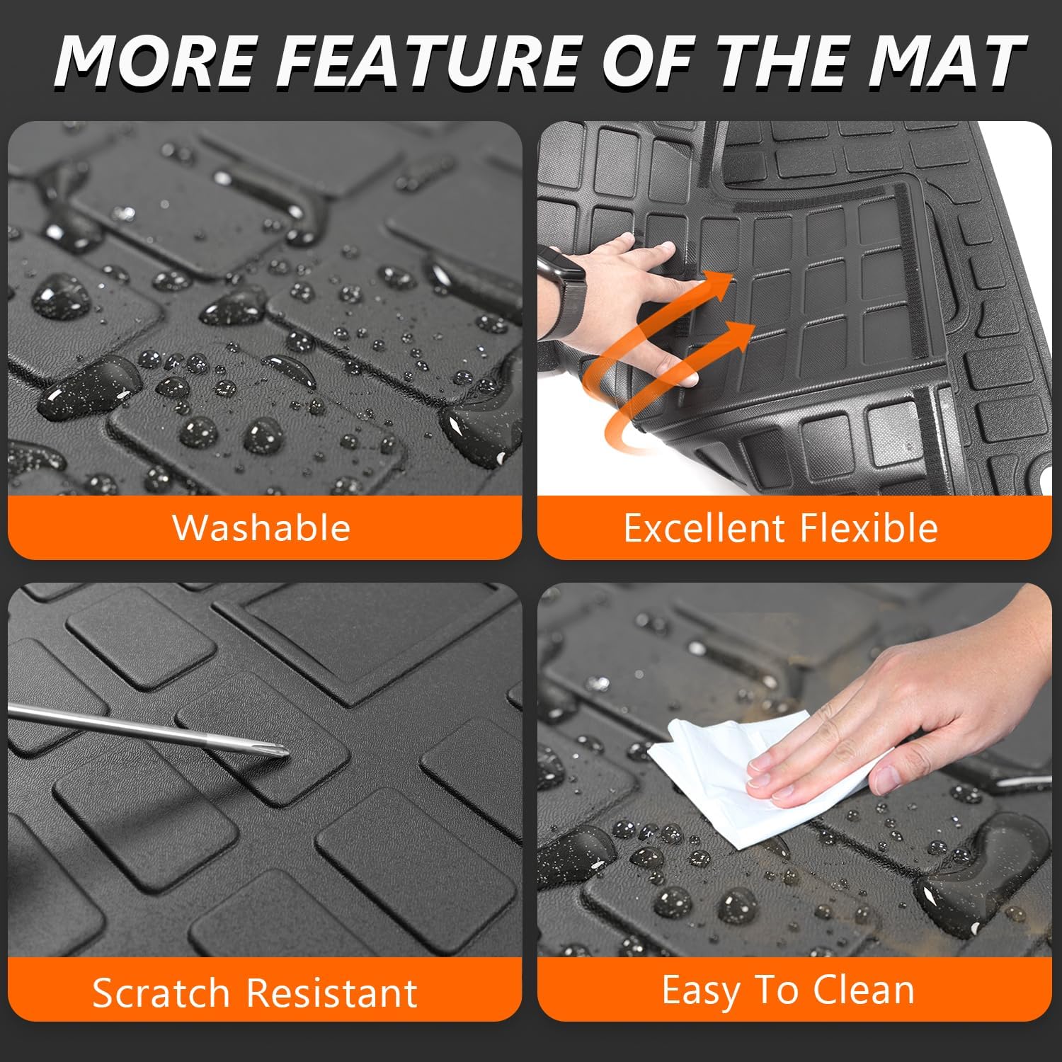 powoq Cargo Mat Compatible with 2018-2024 Chevrolet Equinox GMC Terrain Trunk Mat Backrest Trunk Liner TPE Cargo Liner Replacement for 2018-2024 Chevy Equinox GMC Terrain Accessories