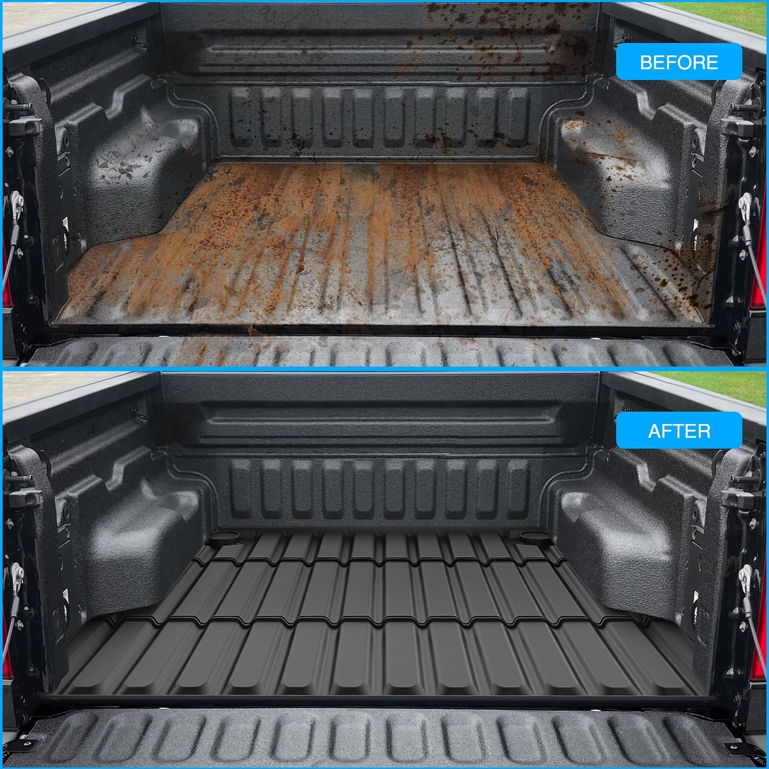 Nilight Truck Bed Mat for 22-25 Ford Maverick Hybrid&Gas 4.5FT, TPE Anti-Slip Cargo Bed Liner Mat for 2022 2023 2024 2025 Ford Maverick Hybrid & Gas, All Weather Protection for Your Truck