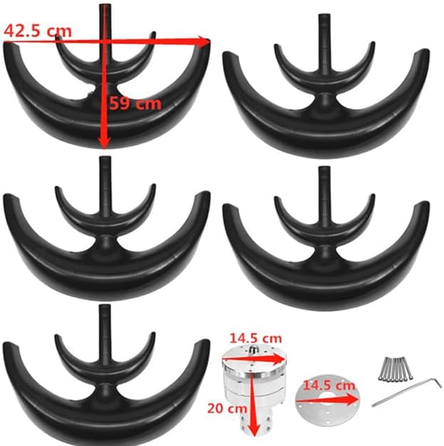 2000W Lantern Type 5-Blade Vertical Axis Wind Turbine Generator,12V 24V 48V Noiseless Vertical Wind Turbine Kit for Garden Boat Wind Motor with Controller