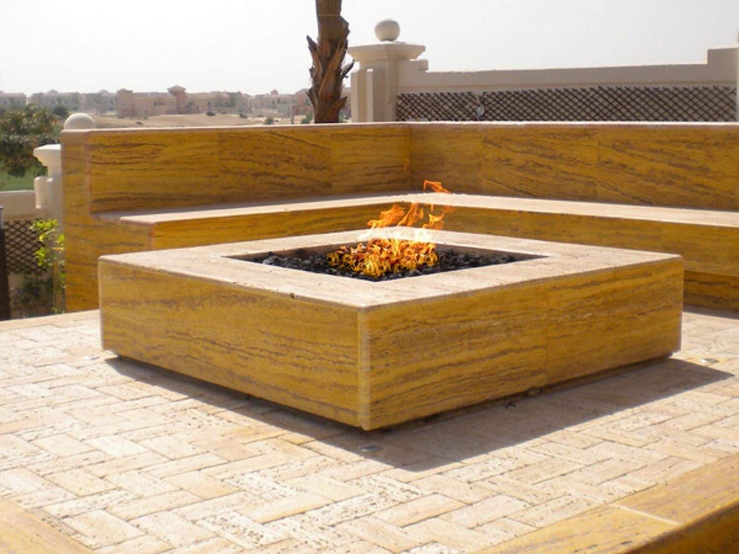 HPC Fire Square Stainless Steel Fire Pit Burner (FRSSQ-24-LP), 24x24-Inch, Propane Gas