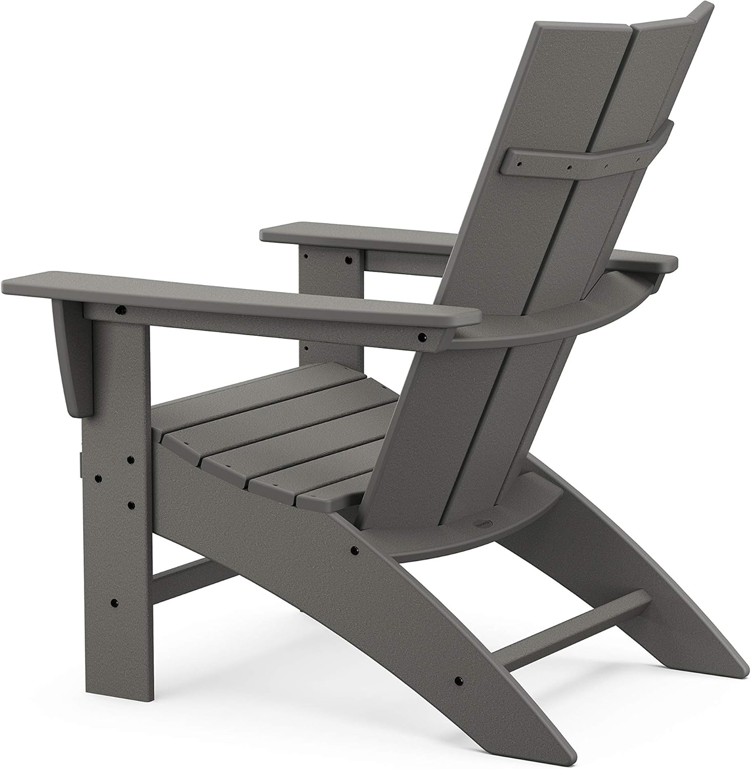 POLYWOOD Modern Curveback Adirondack Chair, Outdoor Patio Furniture, Fire Pit Lawn Lounger, Bonfire Seating, Fade-Proof HDPE, White