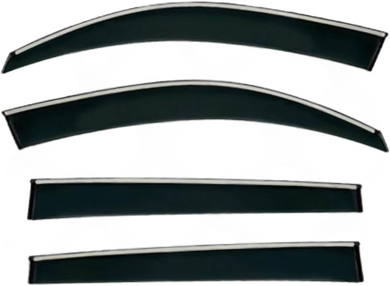 Window Deflectors for Toyota Highlander MK2-XU40 2008-2014, Sun Rain Guard Window Visors Vent Shades with Bright Stripes Car Accessories