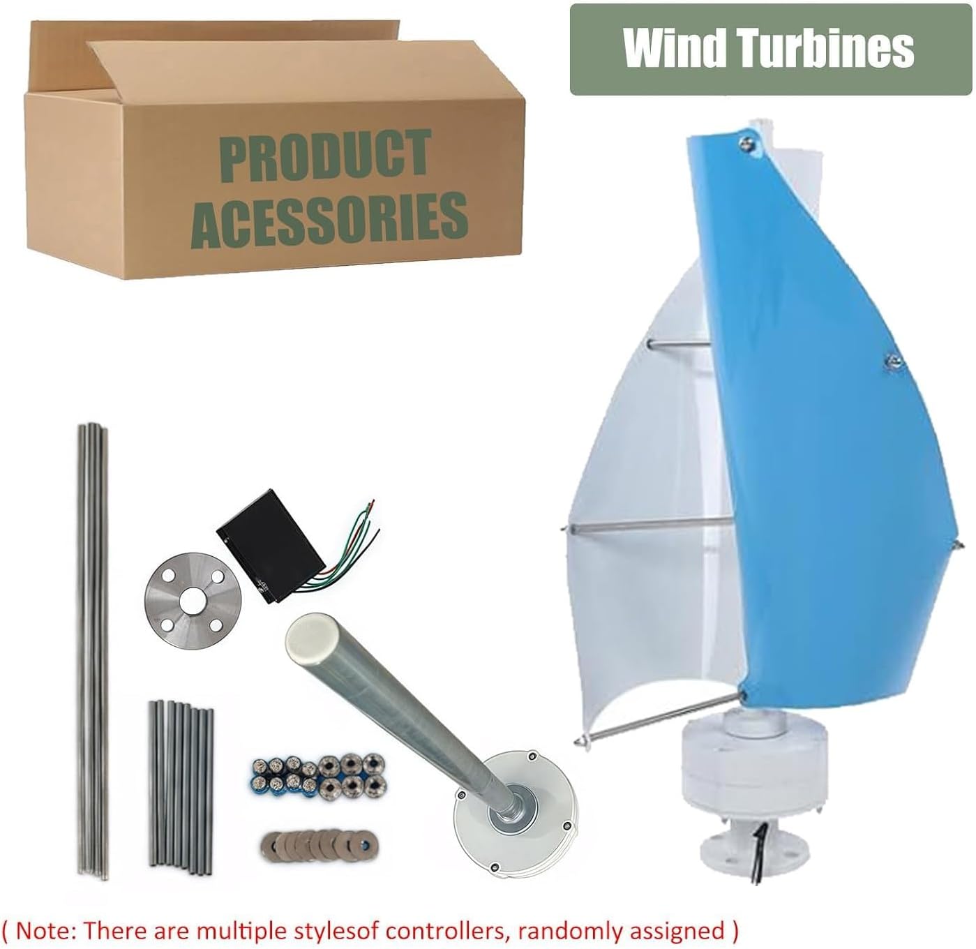 18000W Magnetic Levitation Vertical Axis Wind Turbine, Home Windmill Kit with Hybrid System Controller, Permanent Magnet Generator for Residential, Commercial & Industrial Energy Solutions