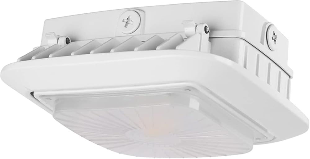 LED Canopy Garage Lights 30W 5000K 3900LM Surface Mount Dimmable White Commercial Outdoor Square Carport Ceiling Lighting for Gas Station,Workshop, 100-277V IP65 Waterproof UL DLC Listed