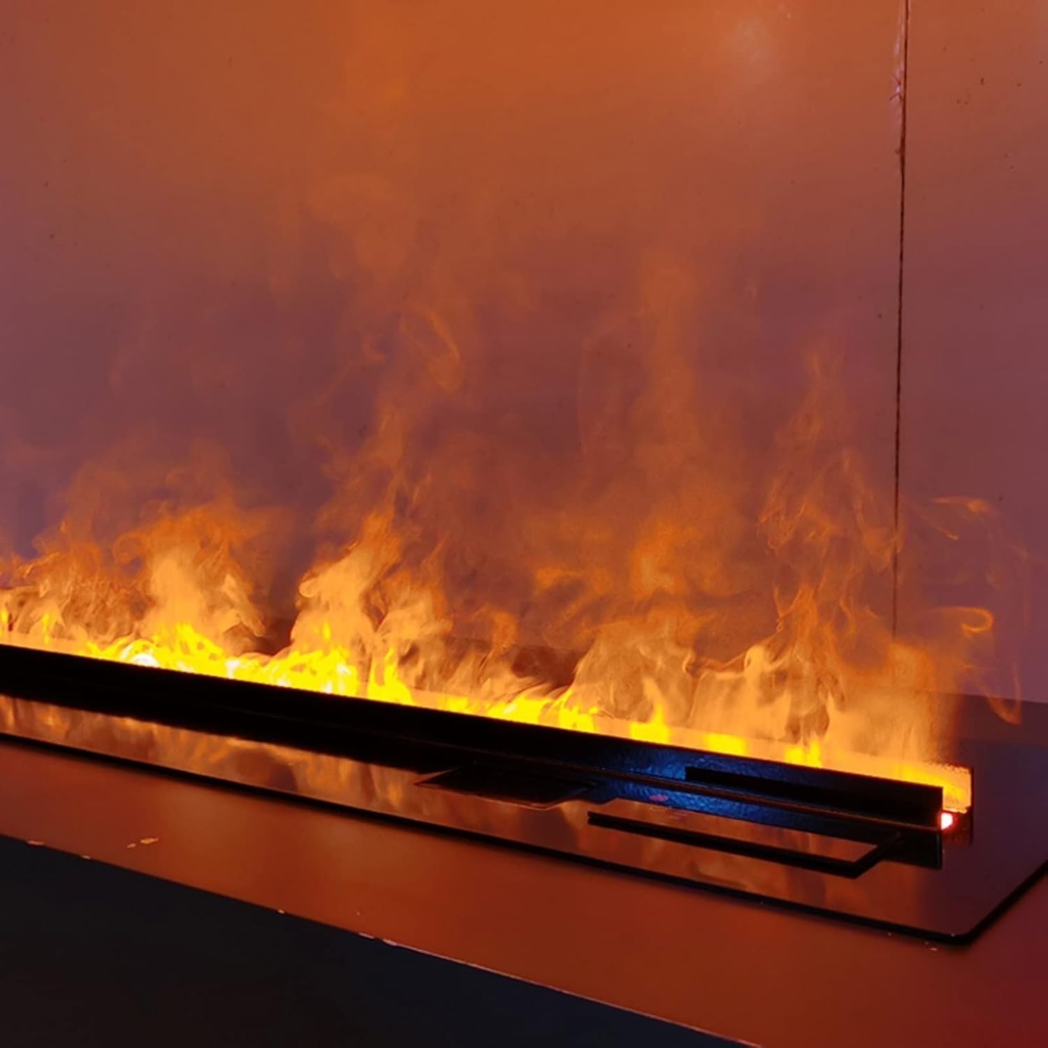 3D Water Vapor Fireplace with Humidifier Flame 3D Simulation Flame Electric Fireplace Recessed Electric Fireplace Stove with Remote Control Home Decorative Fireplace，Metal Panel，(L 66.9