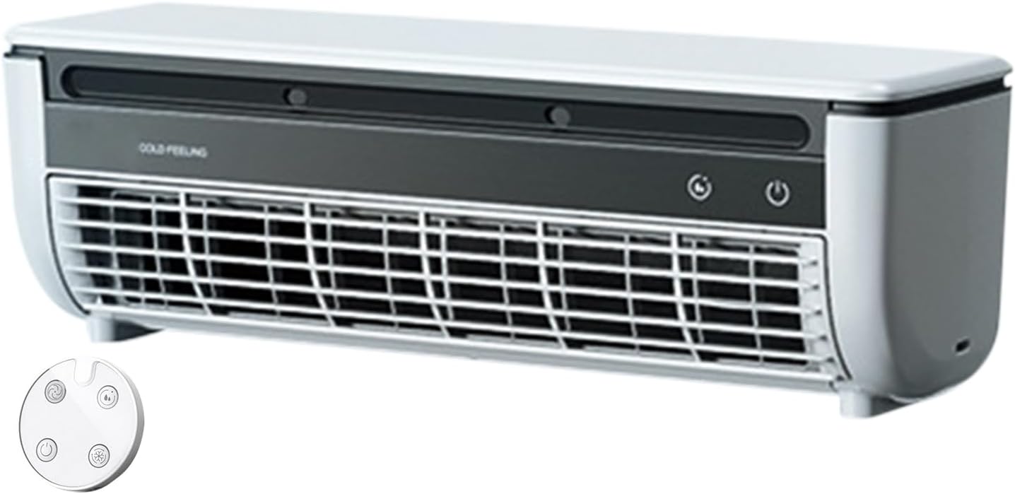 Air Conditioner Cooling Fan, Portable Air Cooler, 3 Speeds Adjustable Bladeless Fan USB Rechargeable Personal Airs Cooler for Home Office Desk Quiet AC Unit Wall Mountable Space Saving