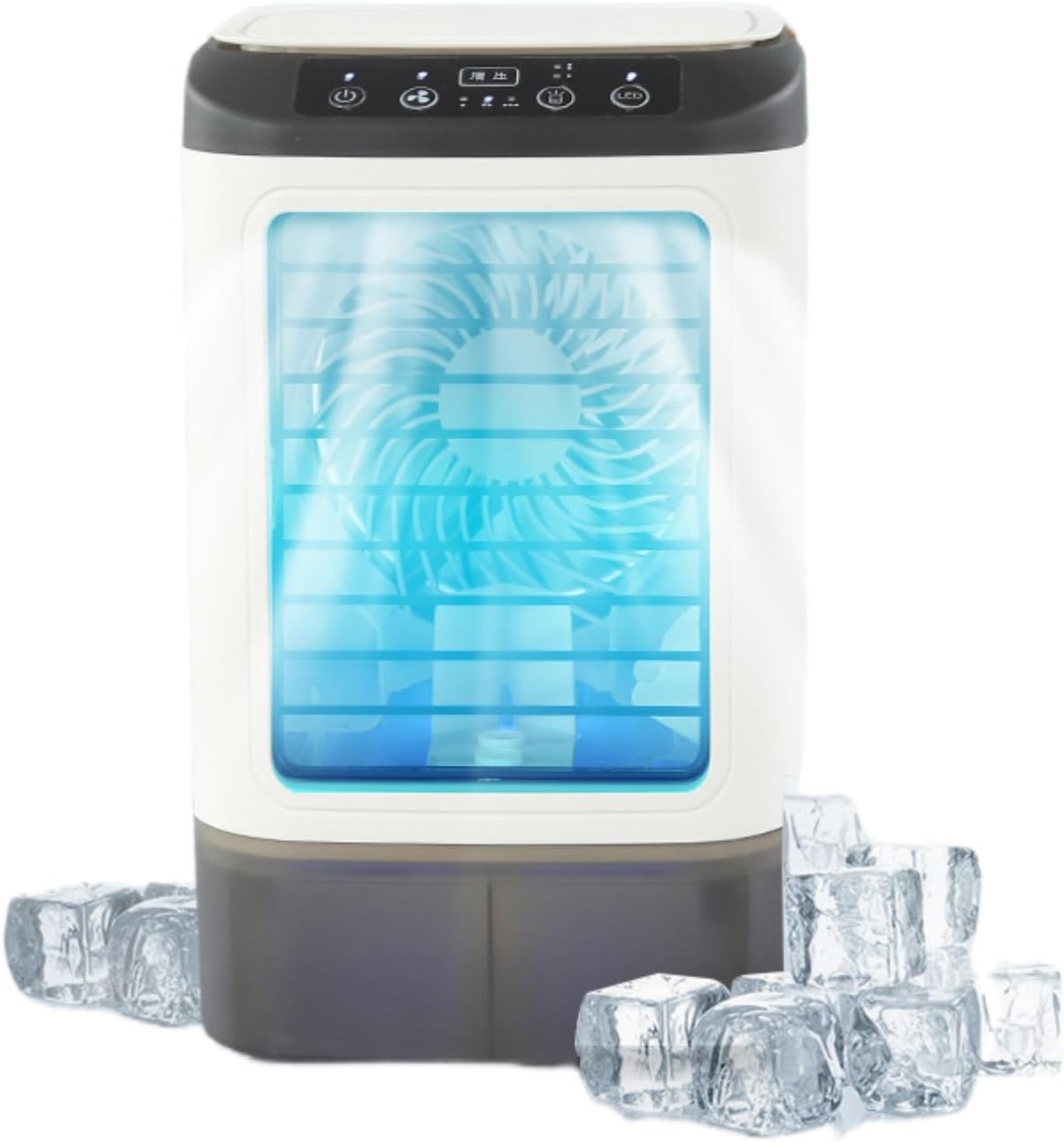 EKsma Portable Air Conditioner Cooling Fan, Quiet with 3 Speeds, 900ml Evaporative Personal Air Cooler Fan with 7 Night Light, Small Air Conditioner for Bedroom Office