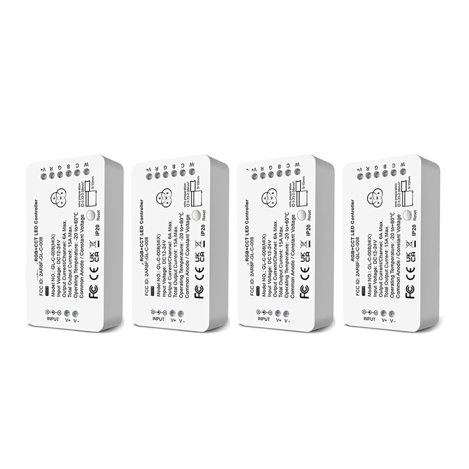 3.0 LED Light Strip Controller RGB CCT RGBW Color White Light Mixed(4PCS RGBCCT Mix)