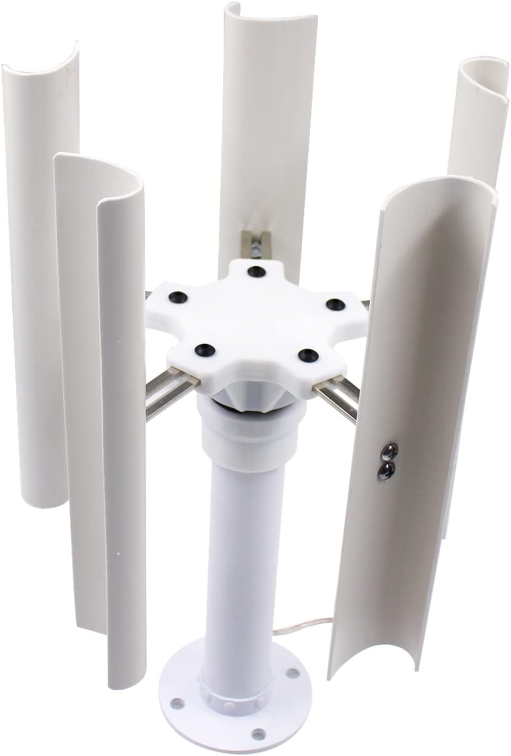 35W Vertical Axis Wind Turbine Model DIY 5 Blades Three Phase Permanent Magnet Brushless Generator Vertical Axis Breeze Portable Low Speed Outdoor Windmill