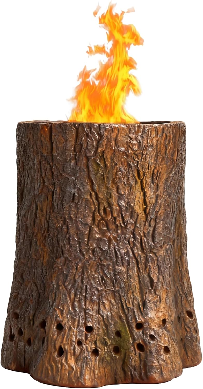 11 inch Smokeless Fire Pit, Smokeless Stove for Camping, Outdoor and Patio, Fueled by Wood Pellets or Firewood, Comes with Wood-Colored Exterior Trim