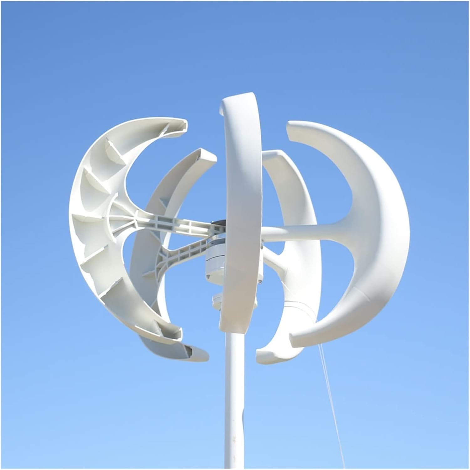 Wind Turbine Generator Kit, 8000W Wind Turbine 12v 24v 48v Vertical Axies Wind Generator Small Windmill Energy With MPPT Charge Controller Homeuse for Hybrid Solar Wind System(White,WITH COTROLLER_12V