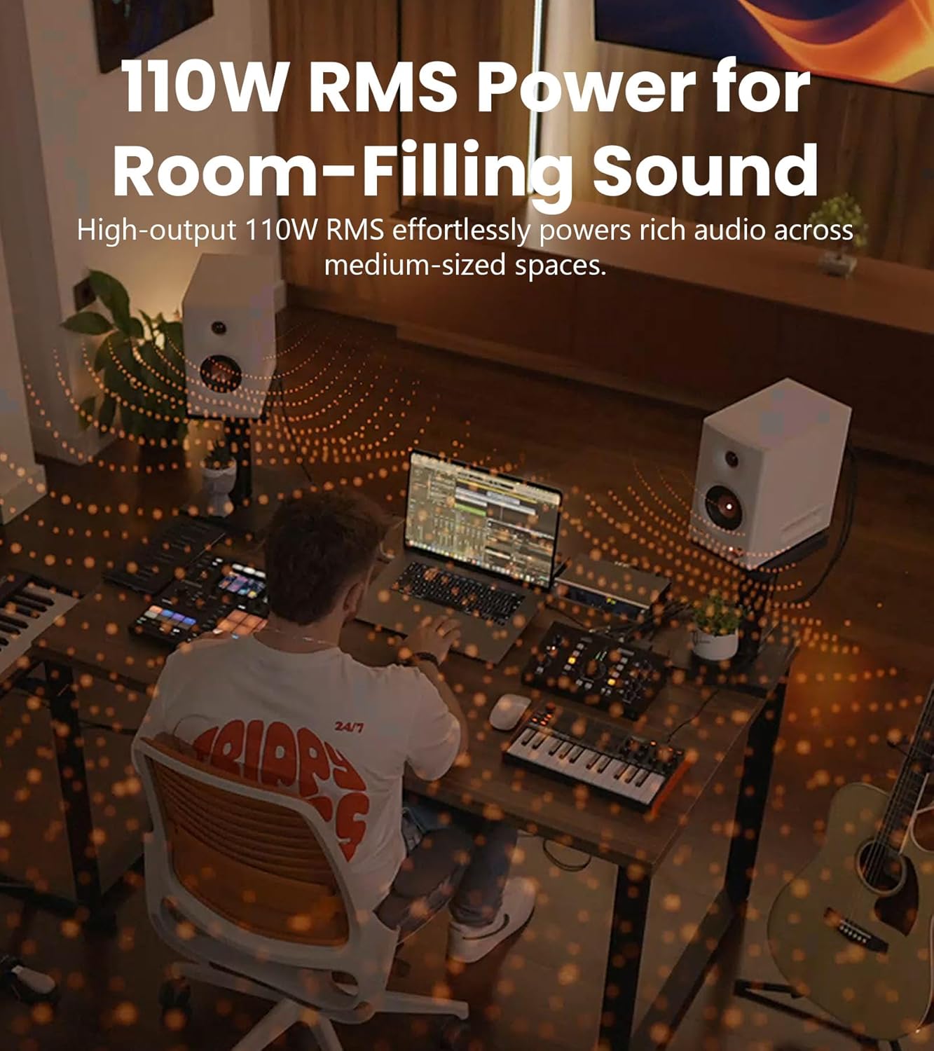 Edifier MR5 2.0 Studio Monitor Bookshelf Speakers, 110W(RMS), Hi-Res Audio, Bluetooth 6.0, 3-Way Active Design, Room Compensation, XLR/TRS/RCA Inputs, Compact Size for Home Studio & Music - Black