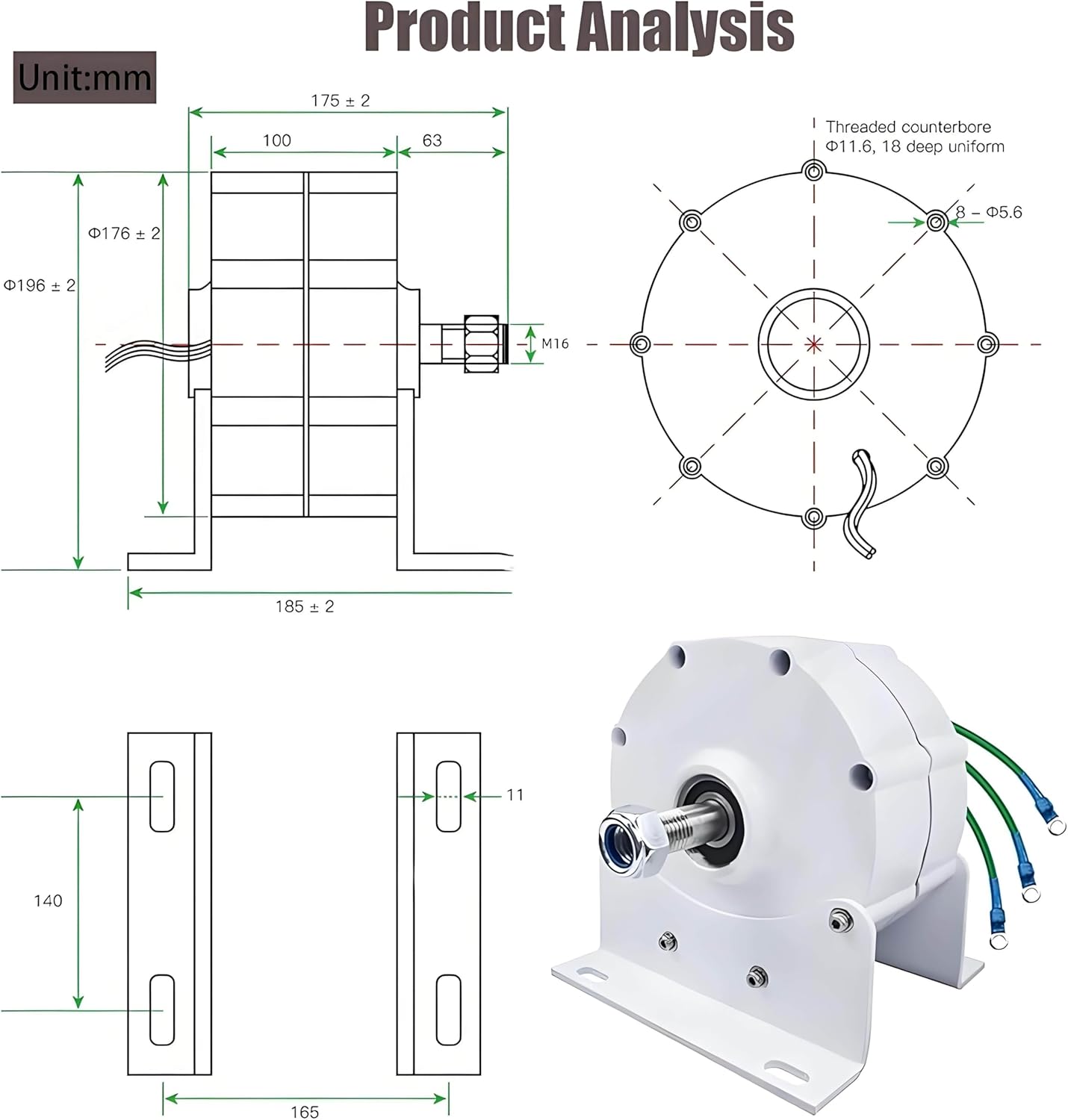 Low RPM Permanent Magnet Alternator,Gearless Permanent Magnet Generator,3 Phase Alternators， with Controller Gearless Alternators for Wind Water Turbine,12000W-110V/220V 12V